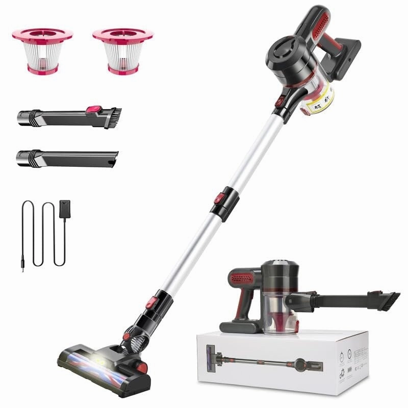 Cordless Vacuum Cleaner. 25Kpa Powerful Stick Vacuum for Hardwood Floor. 35 Min Rechargeable Battery. 4 in 1 Upright Vacuum