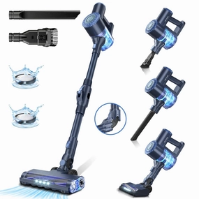 Cordless Vacuum Cleaner. 6 in 1 Lightweight Stick Vacuum Self-Standing. 180Bendable Wand Rechargeable Cordless Vacuum