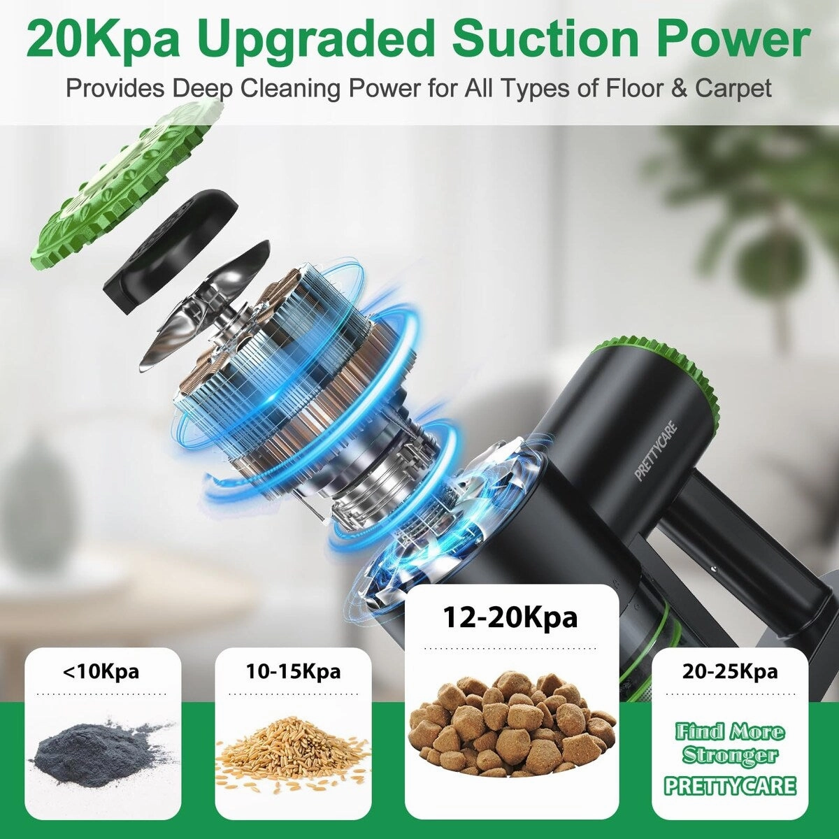 Cordless Vacuum Cleaner. 6 in 1 Lightweight Stick Vacuum Self-Standing. 180Bendable Wand Rechargeable Cordless Vacuum
