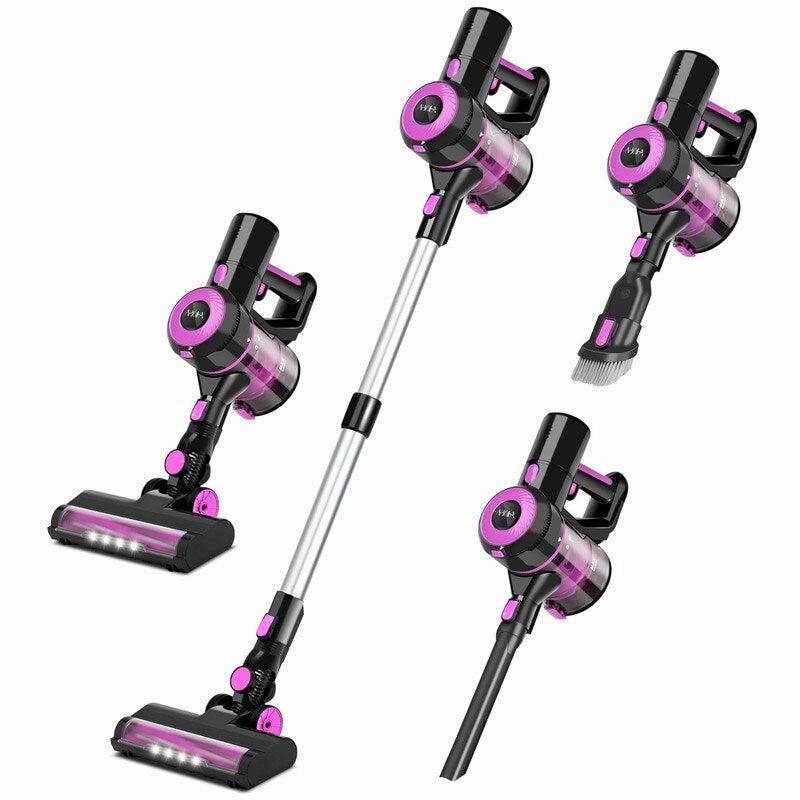 Cordless Vacuum Cleaner. 8-in-1 Stick Vacuum Cleaner. 25Kpa Powerful Suction Vacuum with 45 Mins Runtime Detachable Battery