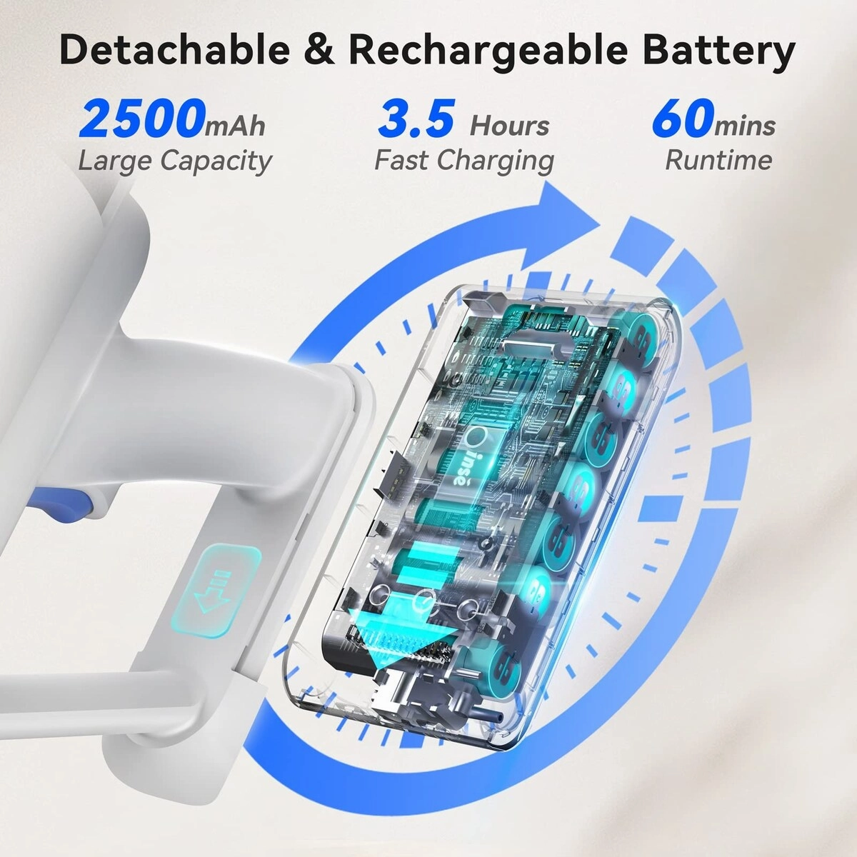 Cordless Vacuum Cleaner. [450W 30Kpa] Stick Vacuum with Brushless Motor. LED Screen. Up to 60 Mins Runtime. Powerful Wireless