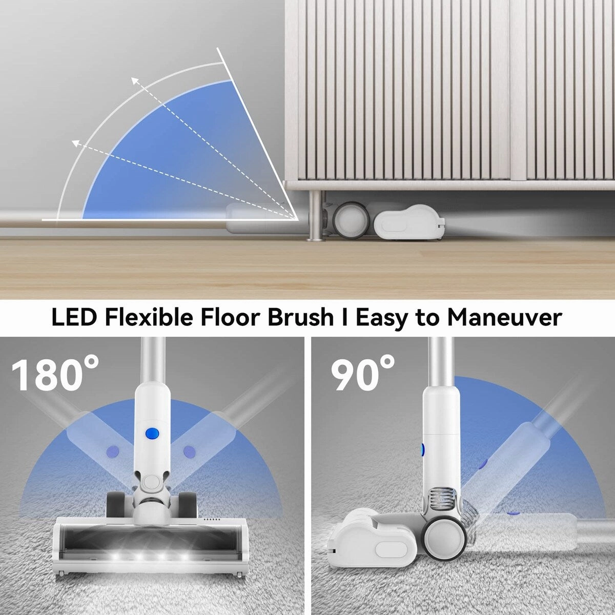 Cordless Vacuum Cleaner. [450W 30Kpa] Stick Vacuum with Brushless Motor. LED Screen. Up to 60 Mins Runtime. Powerful Wireless