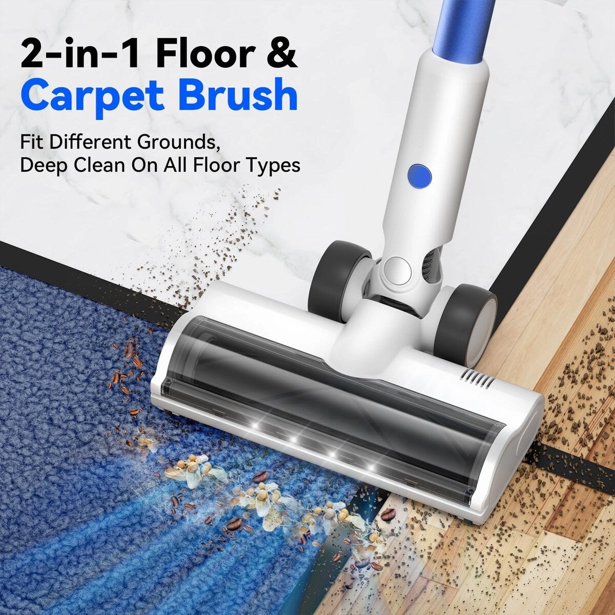 Cordless Vacuum Cleaner. [450W 30Kpa] Stick Vacuum with Brushless Motor. LED Screen. Up to 60 Mins Runtime. Powerful Wireless