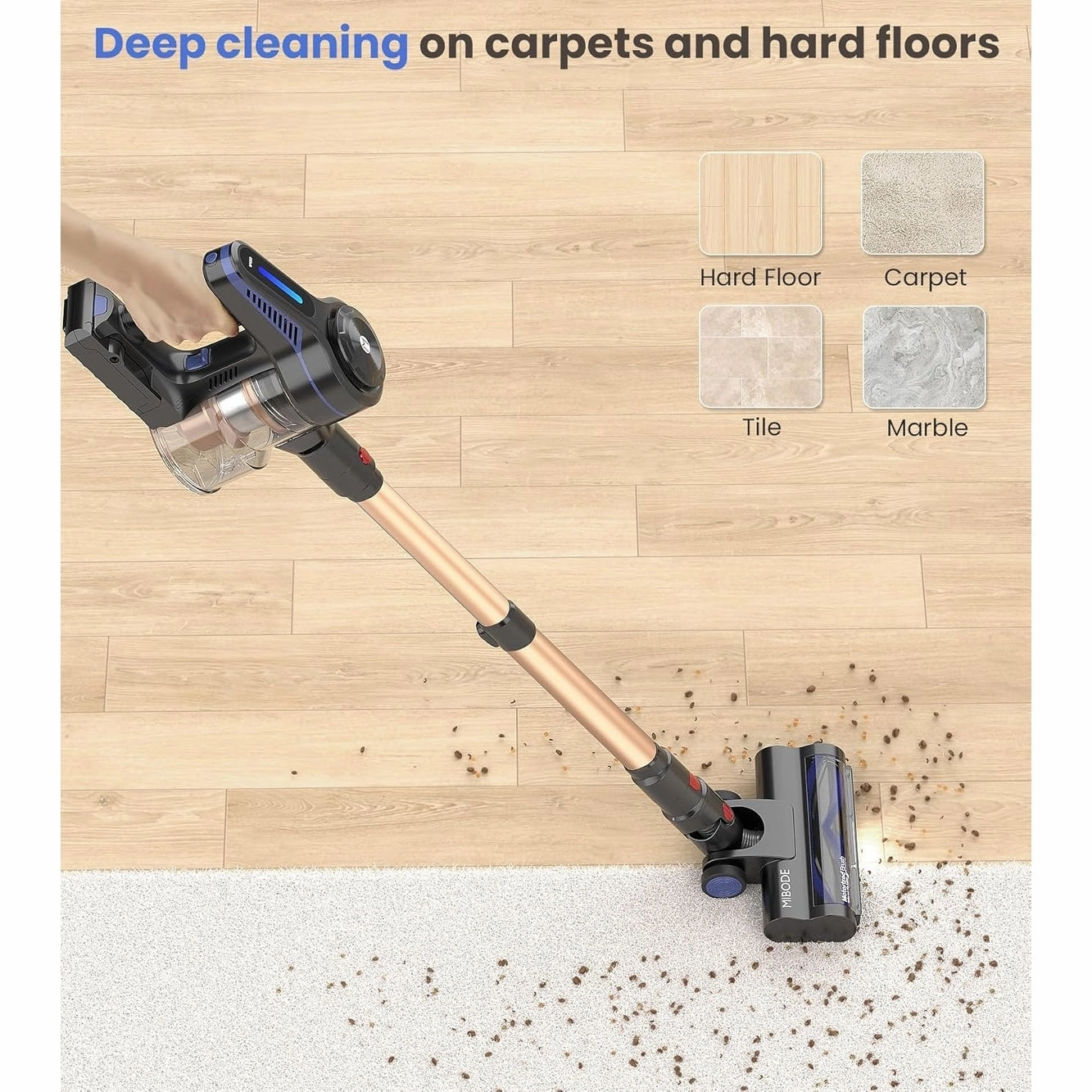 Cordless Vacuum Cleaner for Hardwood Floor Carpet Pet Hair - Cordless Vacuum Cleaner
