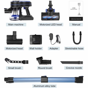 Cordless Vacuum Cleaner. Upgraded 24000pa Stick Vacuum 5 in 1 with 250W Powerful Brushless Motor. Detachable Battery H251