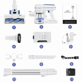 Cordless Vacuum Cleaner. Upgraded Powerful Suction 4 in 1 Stick Vacuum Cleaner 35min-Running Detachable Battery