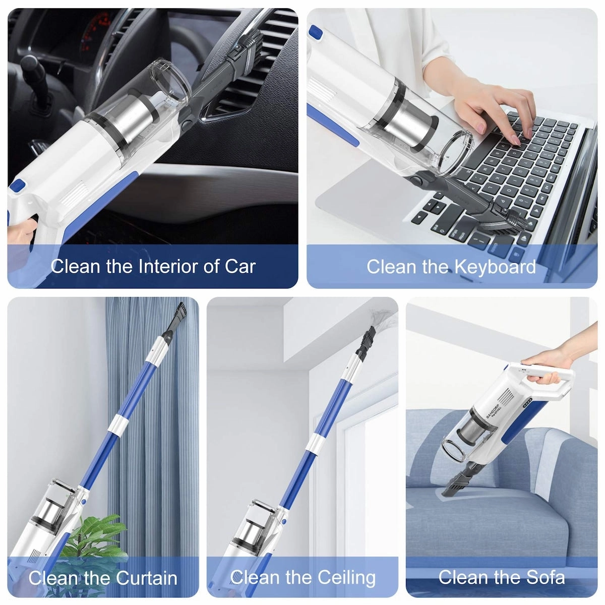 Cordless Vacuum Cleaner. whall 22Kpa Suction 250W Brushless Motor