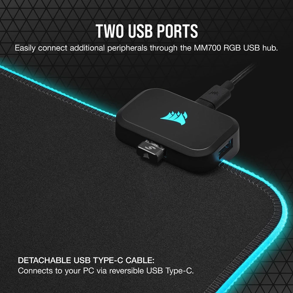 Corsair MM700 RGB Extended Mouse Pad - Black | 106-CH-9417070-WW