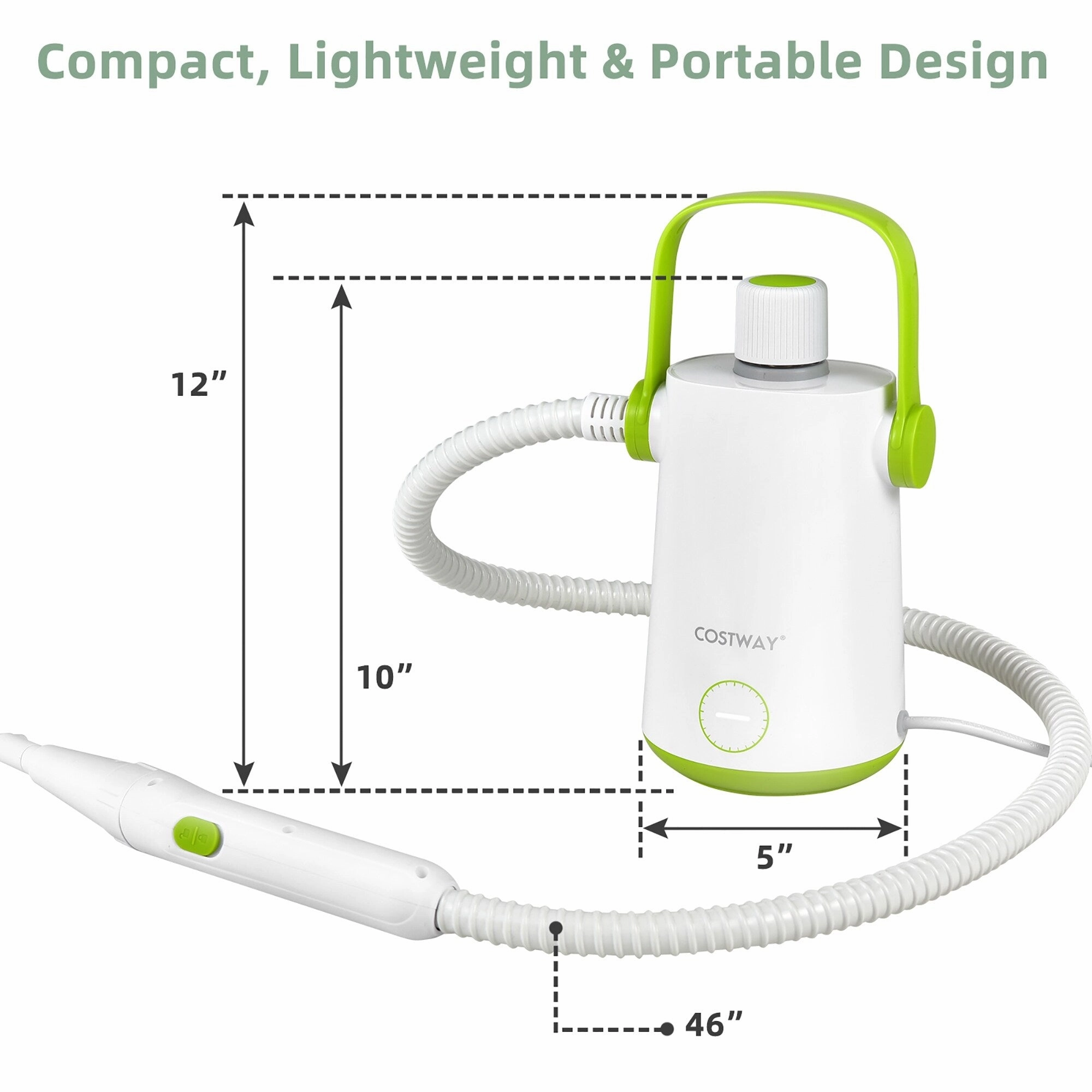 Costway 1000W Multifunction Portable Hand-held Steam Cleaner W/10 - 5.5'' x 5'' x 10''
