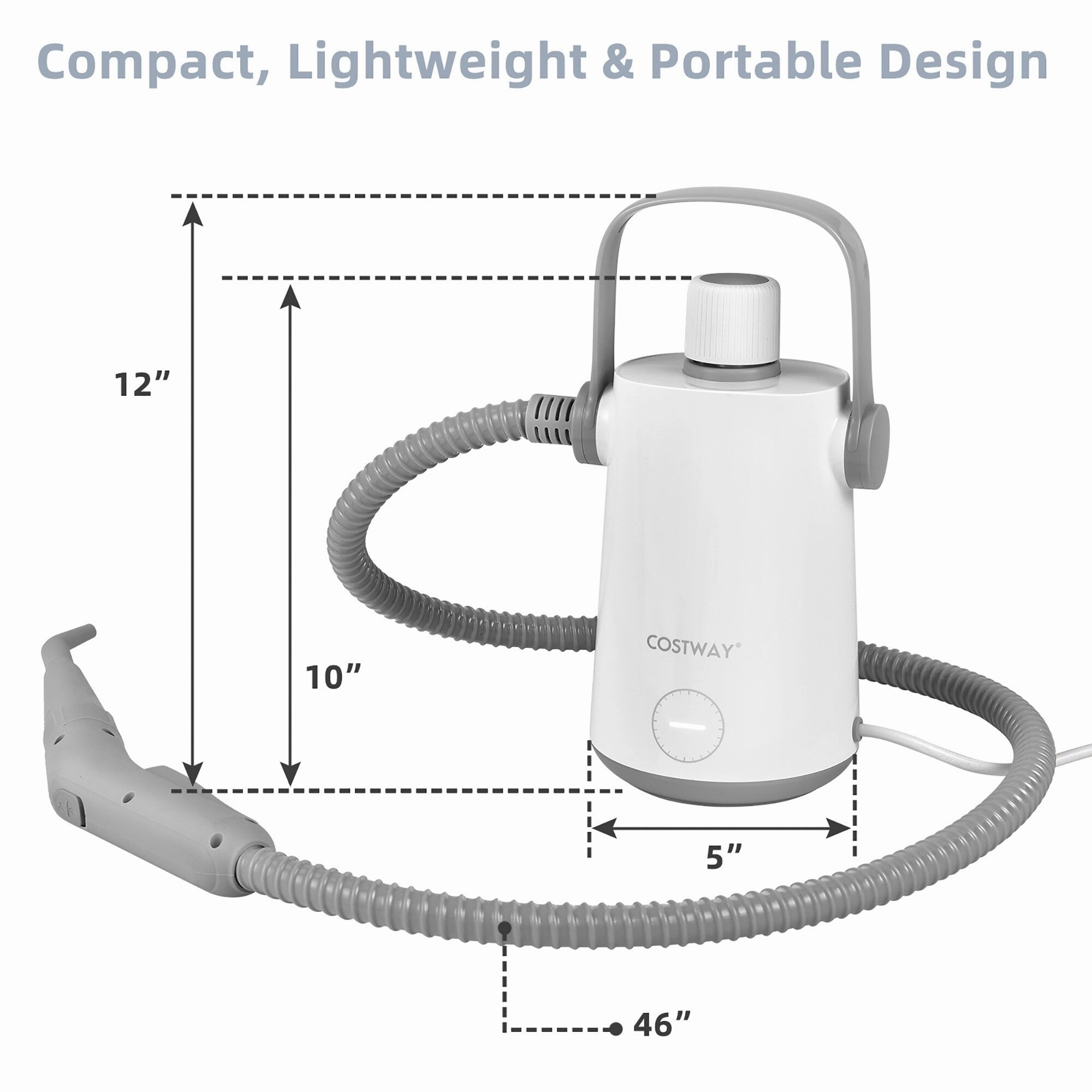 Costway 1000W Multifunction Portable Hand-held Steam Cleaner W/10 - 5.5'' x 5'' x 10''