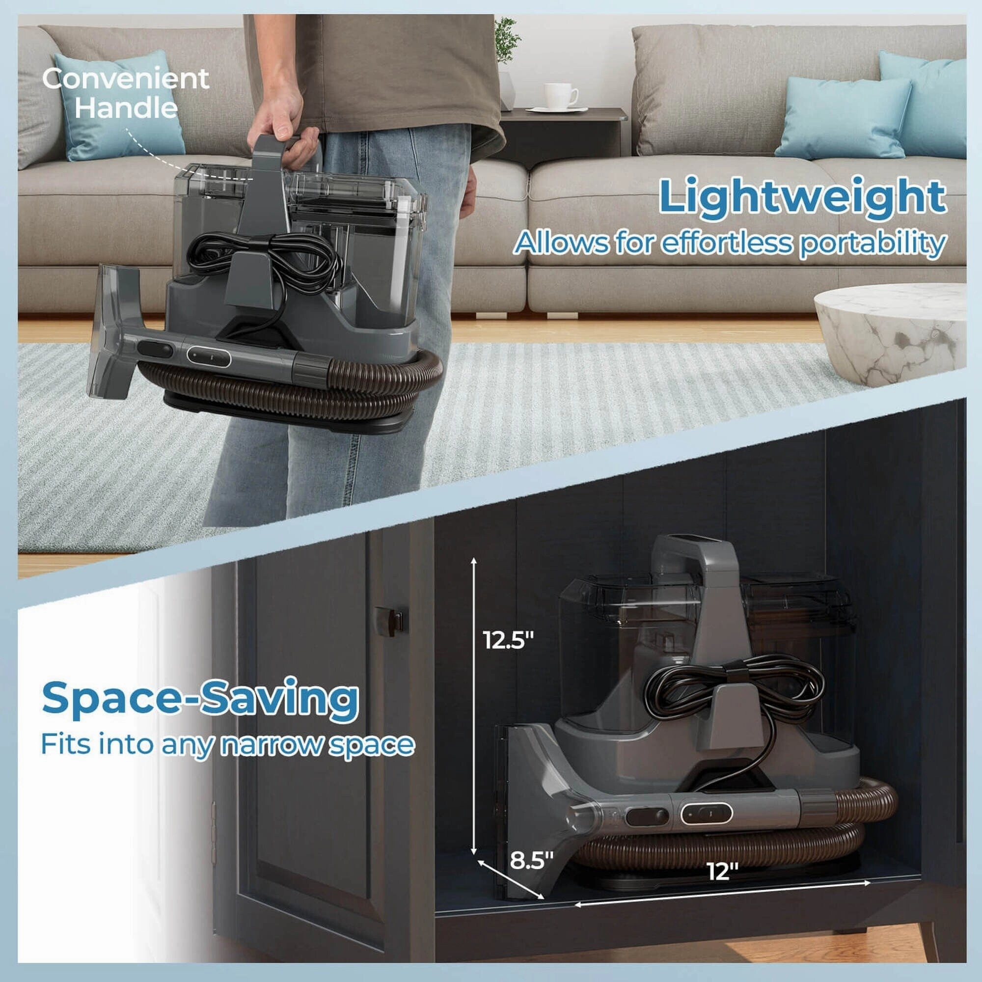 Costway Carpet Cleaner Machine with Water Spray 15Kpa Powerful Suction - See Details