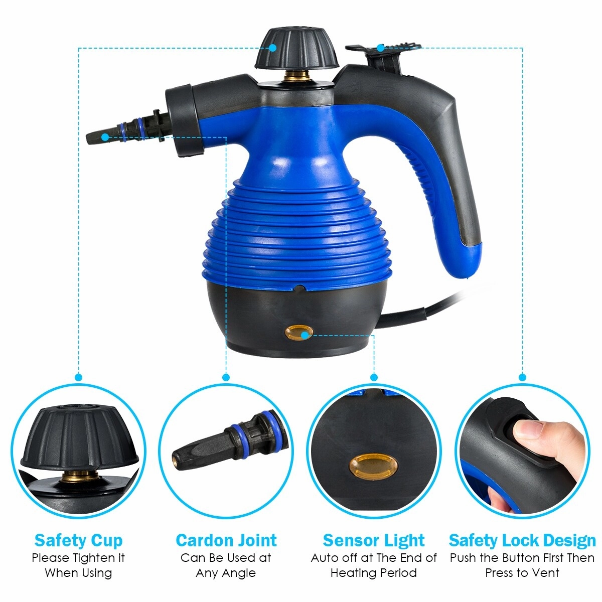 Costway Multifunction Portable Steamer Household Steam Cleaner 1050W