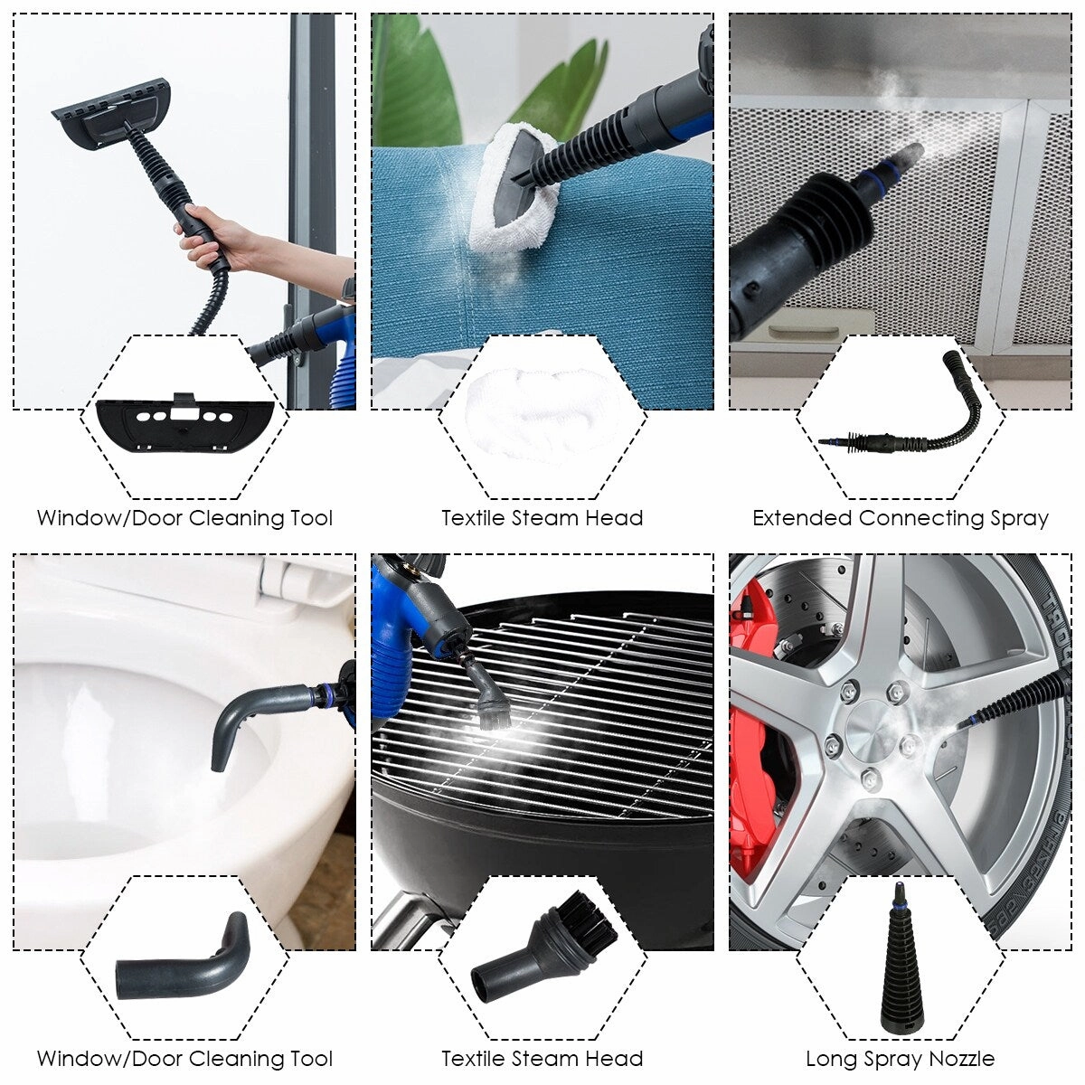 Costway Multifunction Portable Steamer Household Steam Cleaner 1050W