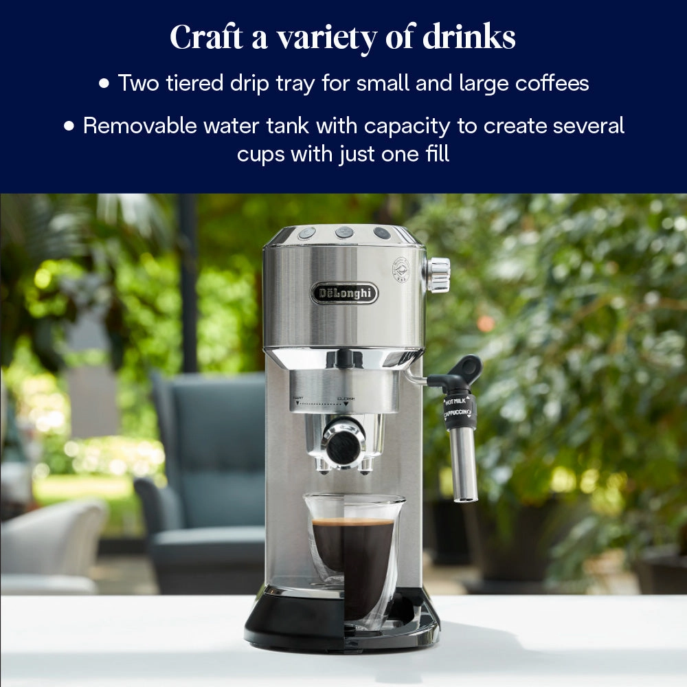 DeLonghi Dedica Pump Coffee Machine Bundle - Silver | ECKG6820.M