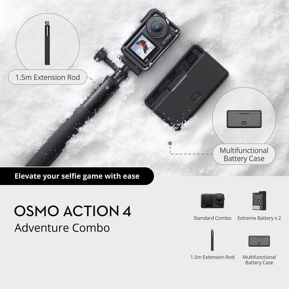 DJI Osmo Action 4 Camera Adventure Combo - Black | CP.OS.00000270.01