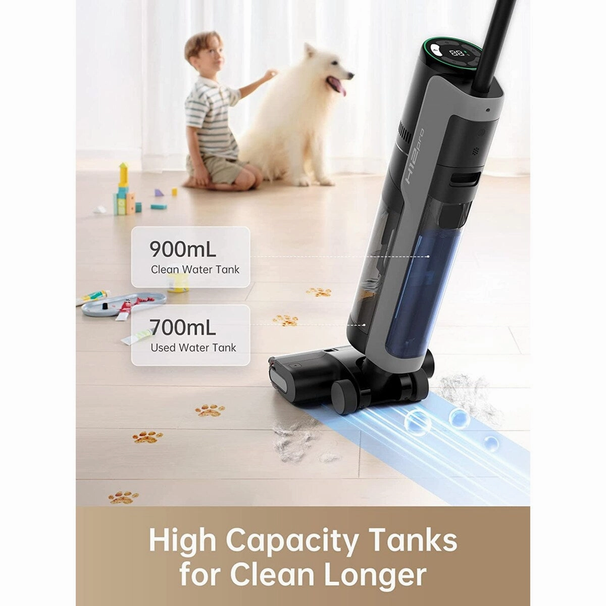 Dreametech Cordless Wet Dry Hard Floor Vacuum H12 Pro with Self-cleaning & Drying Brush Roller