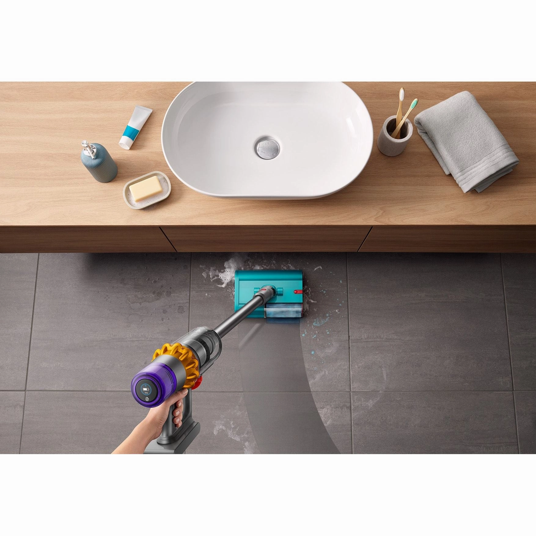 Dyson V15s Detect Submarine Cordless Vacuum Cleaner - Nickel & Blue | V15SUBMARINE