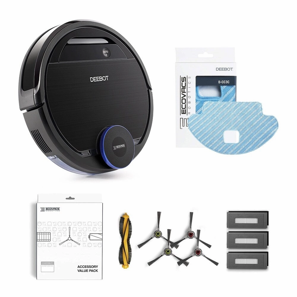 ECOVACS DEEBOT OZMO 930 Bundle: Robotic Vacuum with Service Kit and Replacement Mop Pads