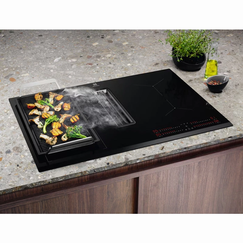 Electrolux 78CM 4 Zone Induction Combo Hob Hood - Black | LCC83443