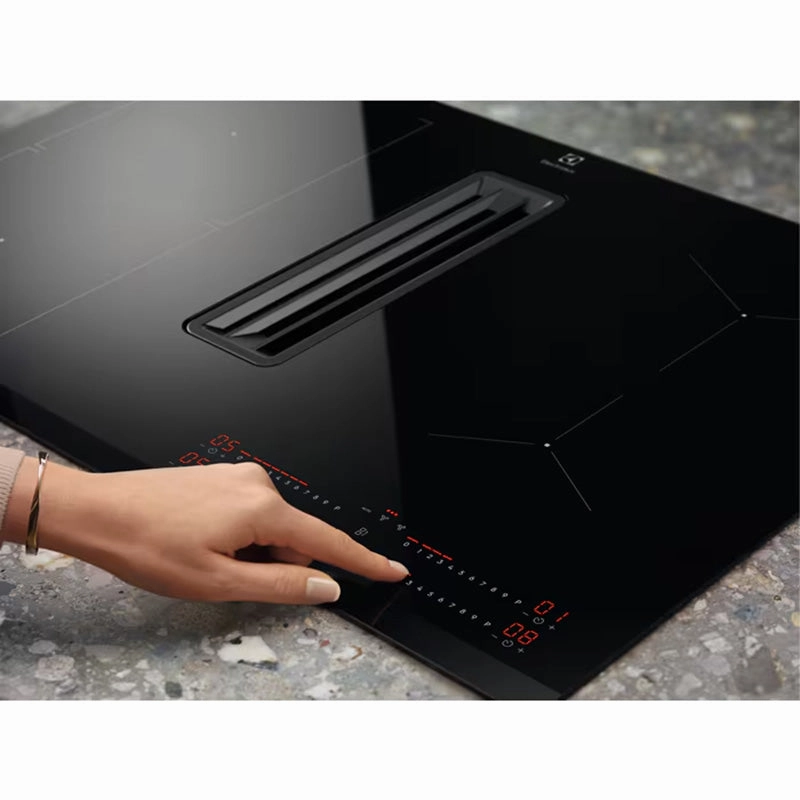 Electrolux 78CM 4 Zone Induction Combo Hob Hood - Black | LCC83443