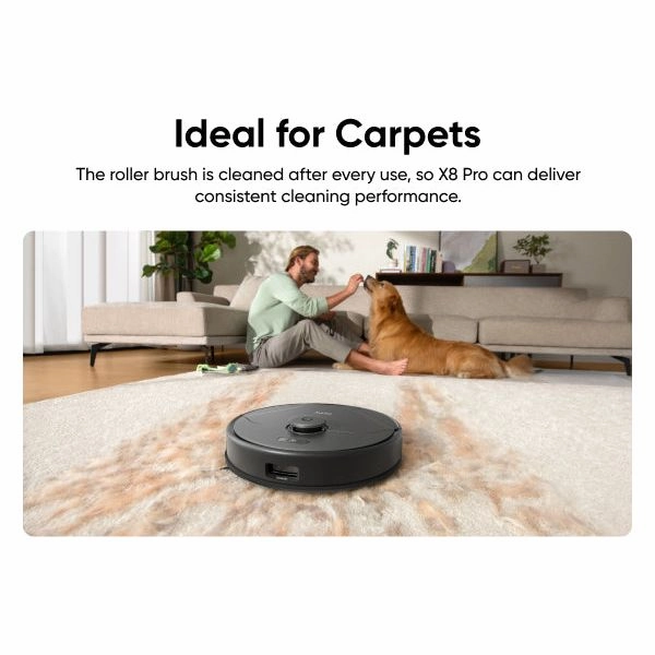 Eufy Clean X8 Pro Robot Vacuum Cleaner with Self-Empty Station - Black | T2276V11