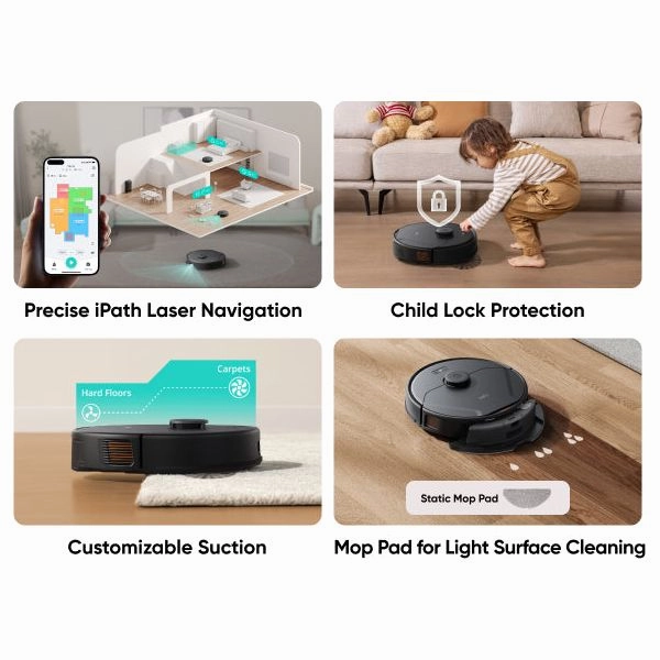 Eufy Clean X8 Pro Robot Vacuum Cleaner with Self-Empty Station - Black | T2276V11