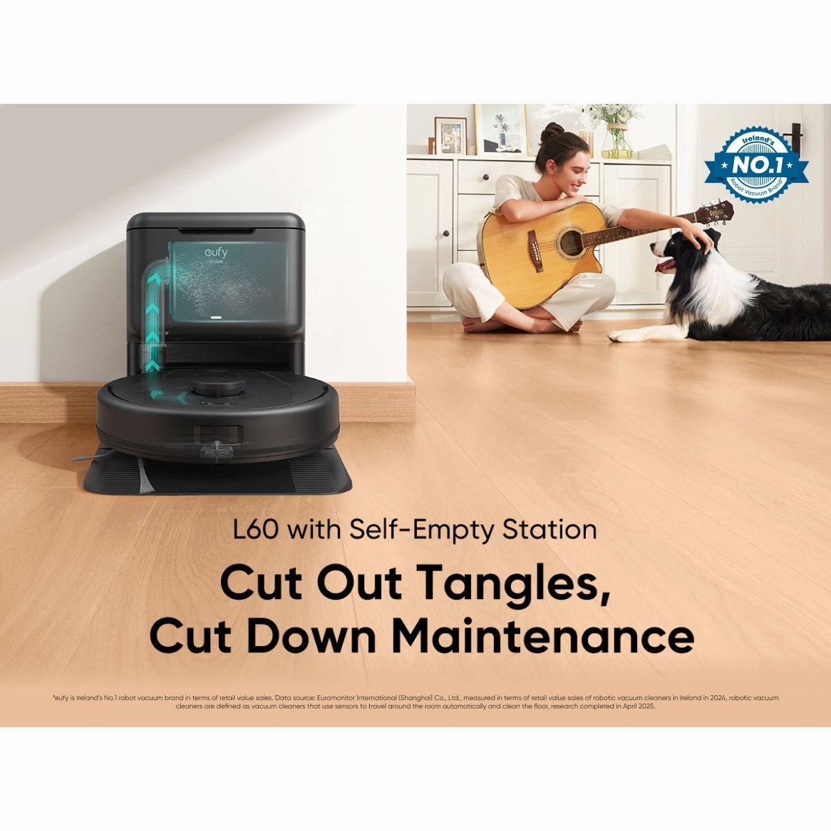 Eufy L60 Hybrid Robot Vacuum Cleaner with Self Cleaning Station - Black | T2278V11