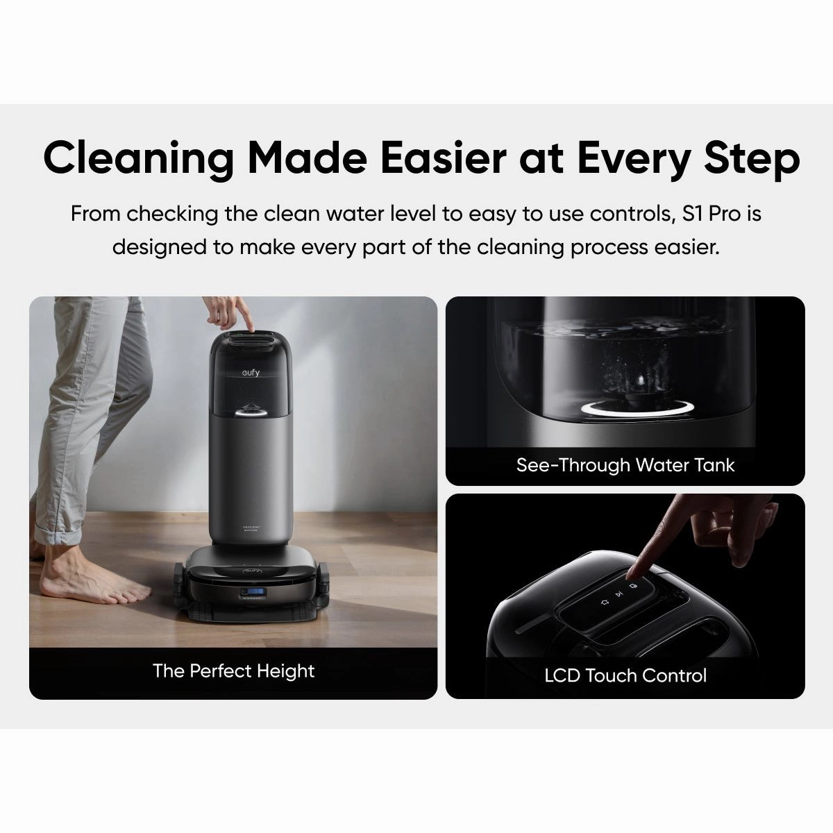 Eufy Omni S1 Pro   Filters Robot Vacuum Cleaner - Black | T2080GA1