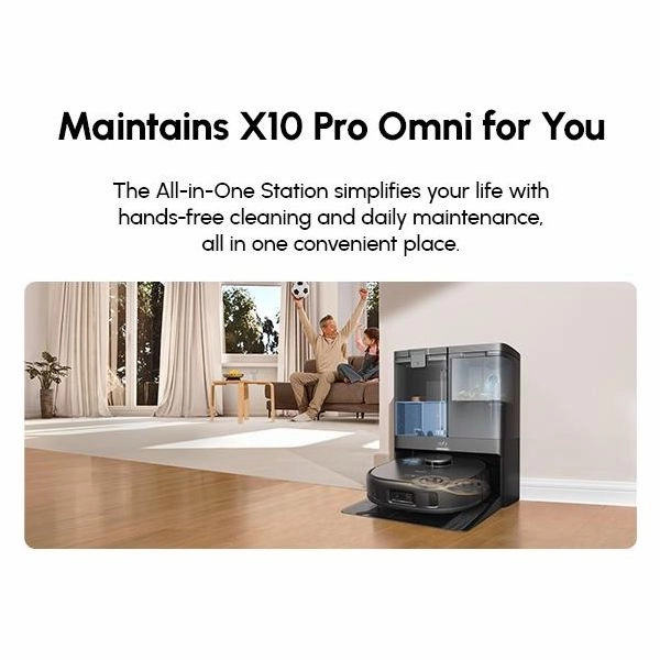 Eufy X10 Pro Omni Bagless Robot Vacuum Cleaner with Self-Empty Station - Black | T2351V11