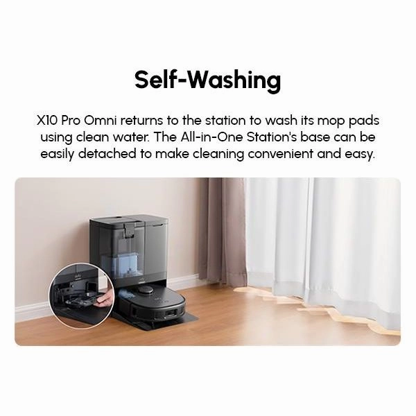 Eufy X10 Pro Omni Bagless Robot Vacuum Cleaner with Self-Empty Station - Black | T2351V11