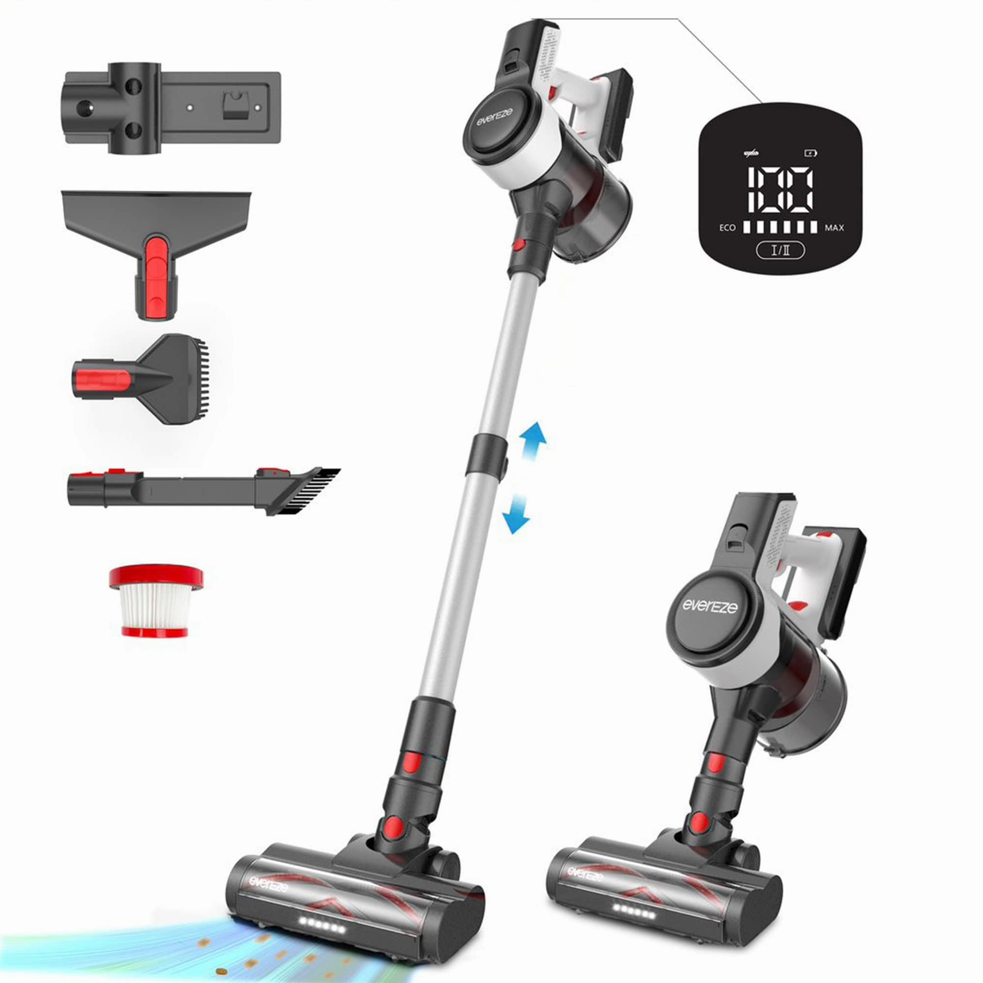 Evereze Cordless Vacuum Cleaner with 45 Minute Runtime and 1.1 Qt Large Dust Cup - 7.5