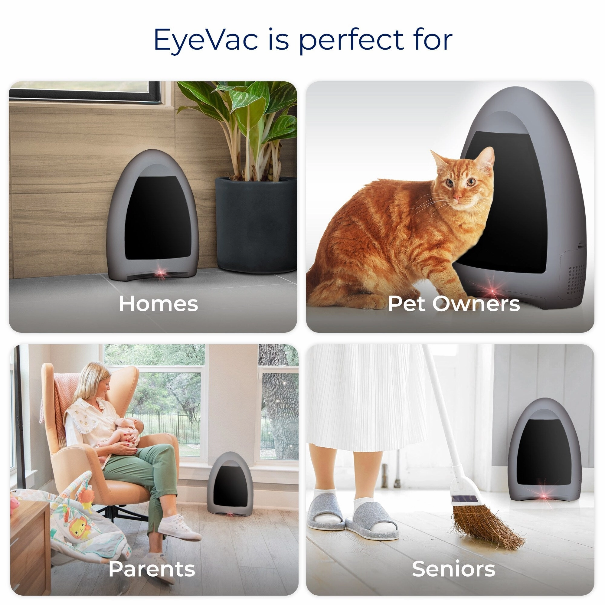 EyeVac Home Touchless Vacuum. Silver - 1 gallon