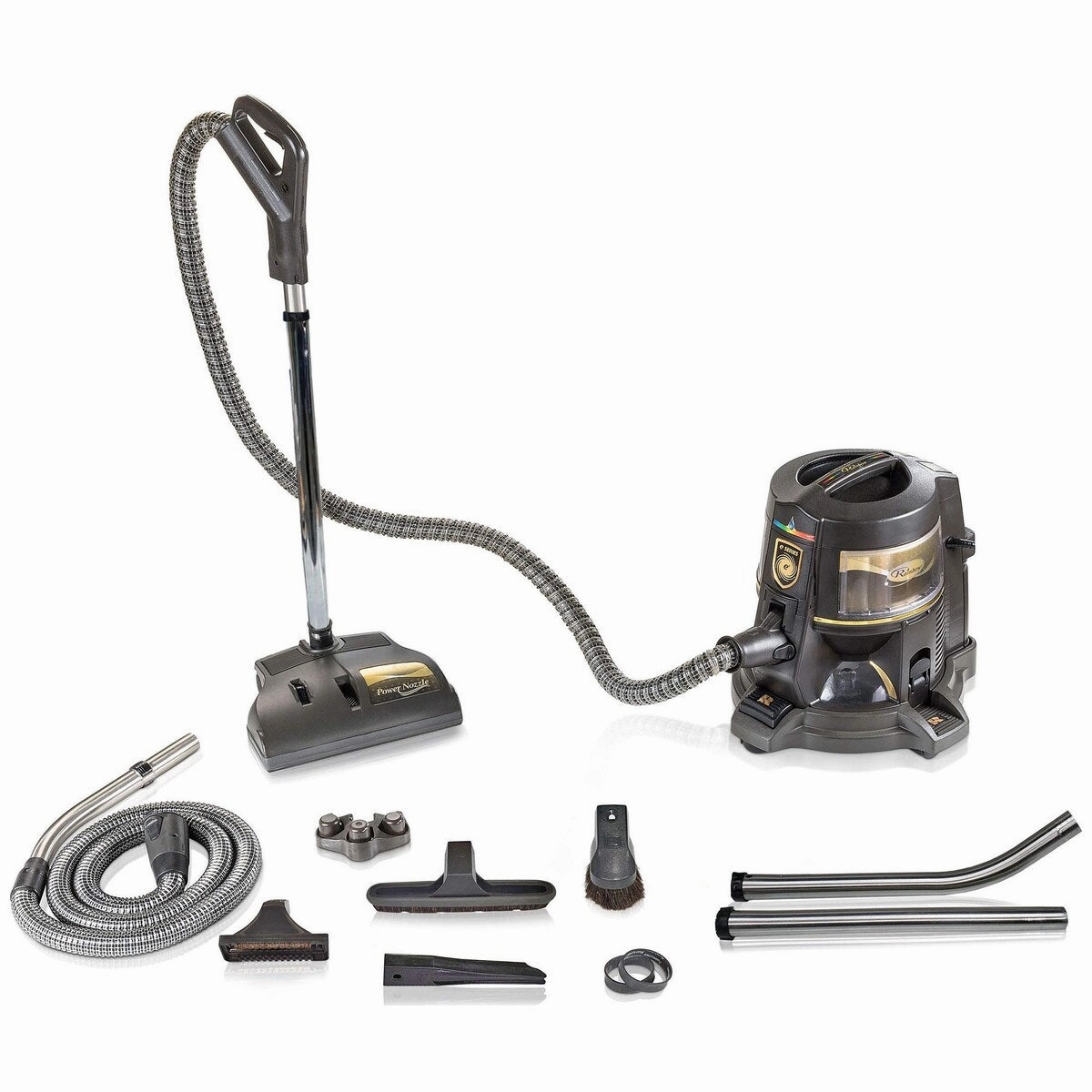 Genuine Rainbow E2 Gold 2 Speed Vacuum Cleaner w Complete Home Care Tool Kit (Refurbished) and New Prolux 10 Piece Shampoo Kit