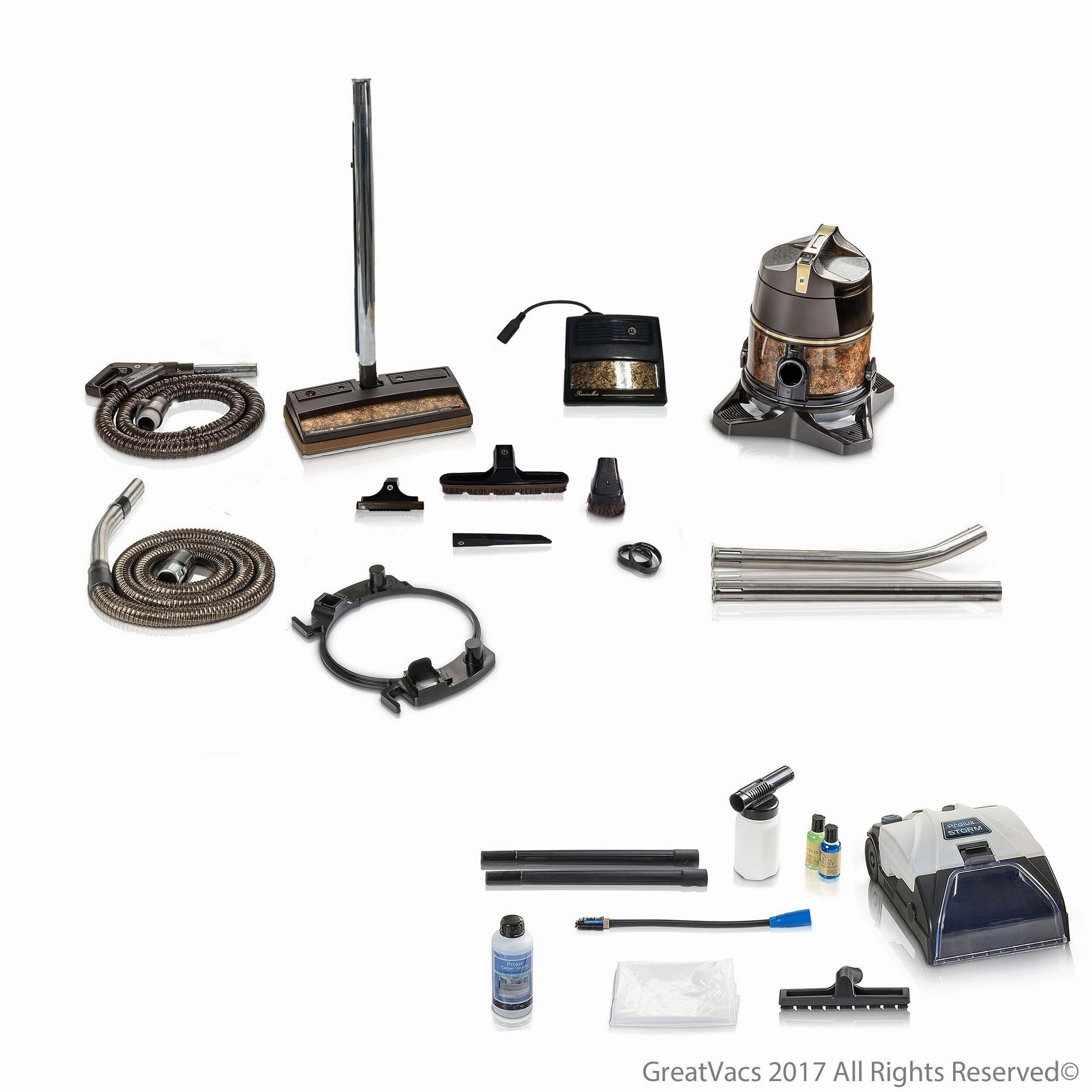 Genuine Rainbow SE Vacuum Cleaner with Complete Home Care Tool Kit (Refurbished) and New Prolux 10 Piece Shampoo Kit