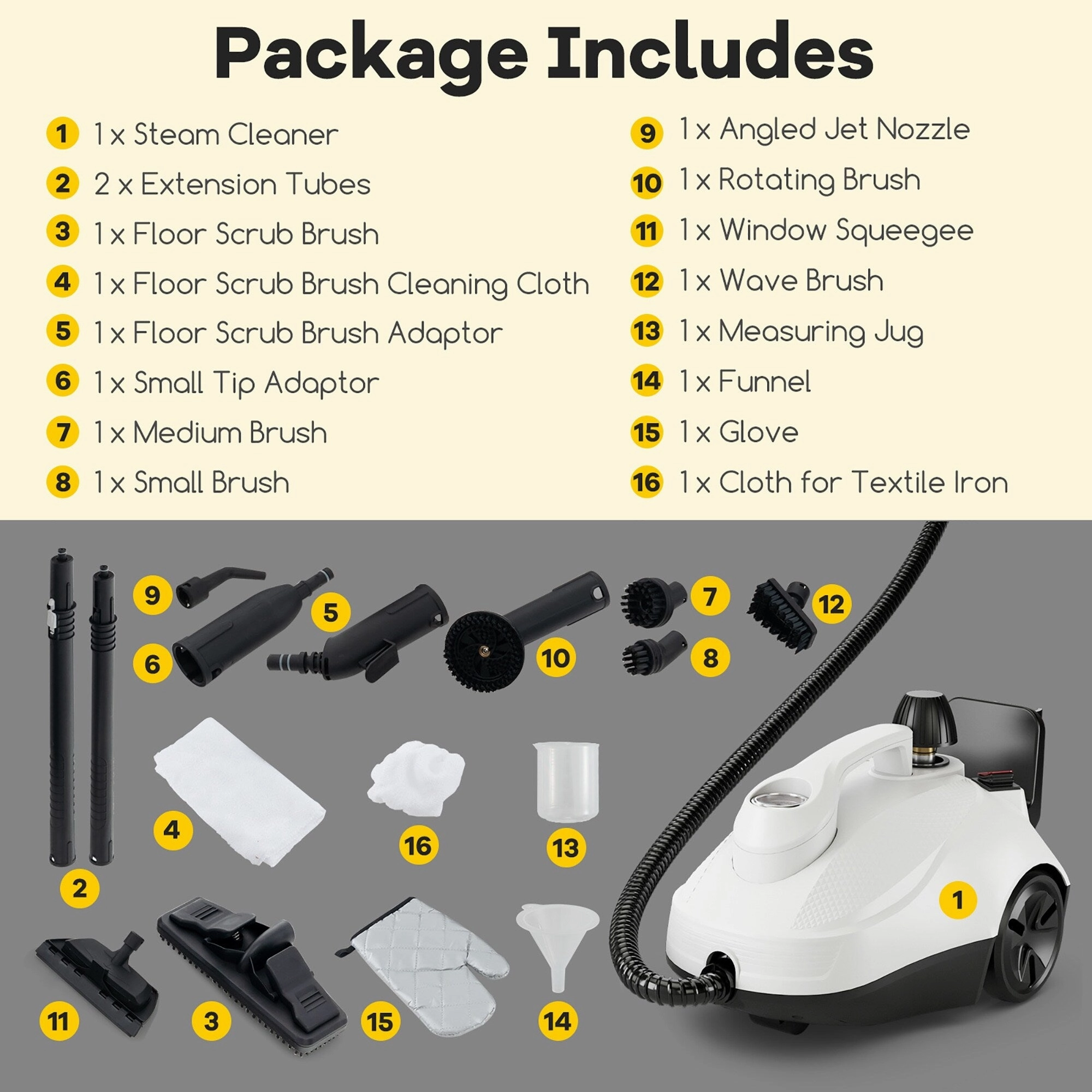 Gymax 1800W Multi-Purpose Steam Cleaner w/ Trigger Lock Wheels & 61 OZ