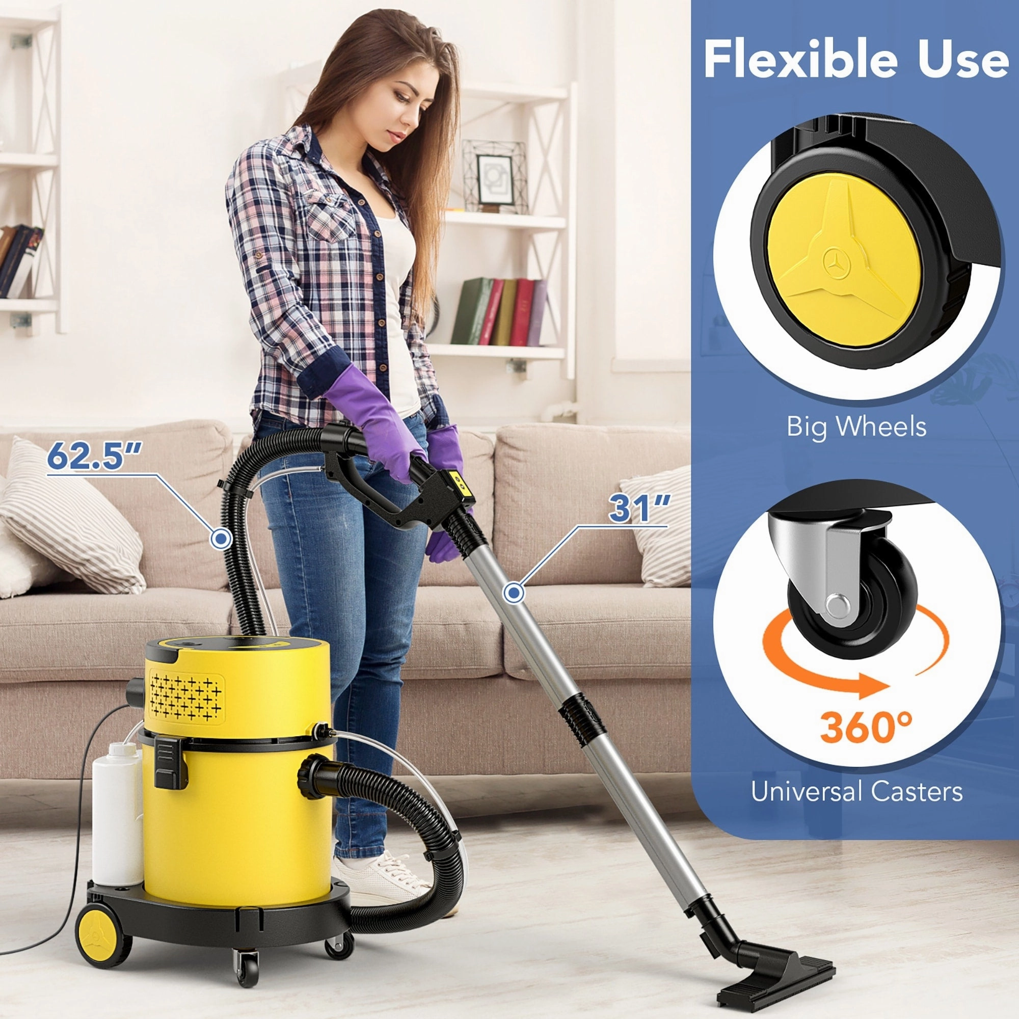 Gymax 4-in-1 Wet Dry Vacuum Cleaner w/ 5.5 Peak HP & 17 KPA Max