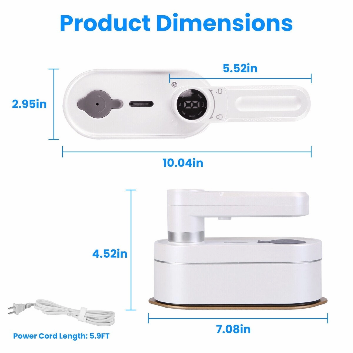 Handheld Clothes Steamer with 180 Degrees Rotating Head