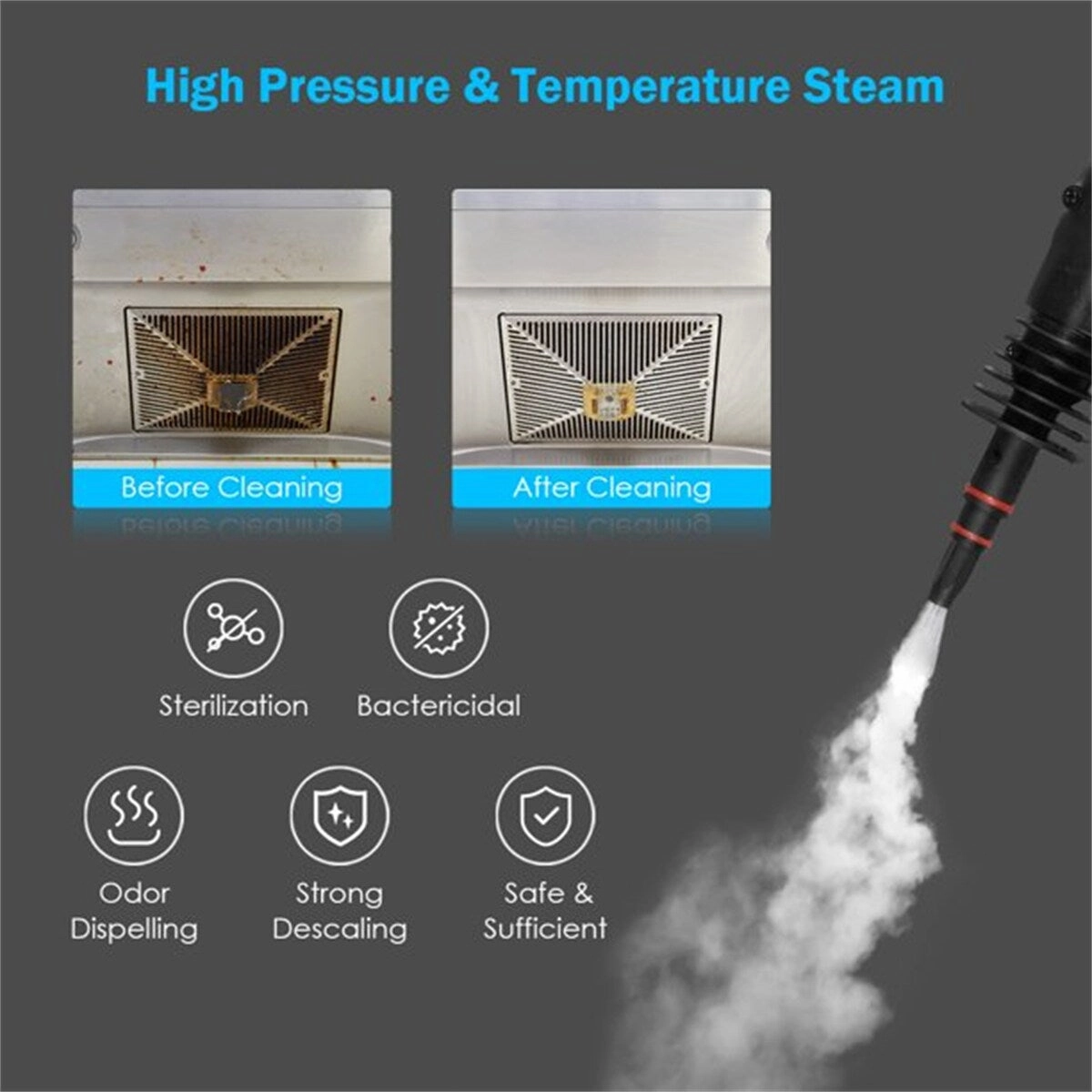 Handheld Steam Cleaner W/ Accessory Set Multifunctional Steam Cleaning