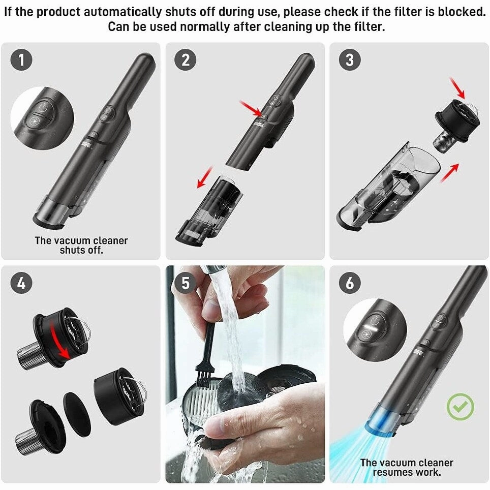 Handheld Vacuum Cleaner Cordless 15KPa Powerful Car Vacuum Portable Lightweight Fast Charging Hand Vacuum for Home
