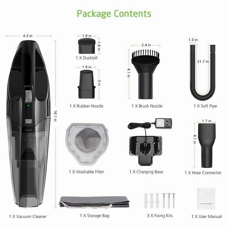Holife Handheld Vacuum 4KPA Hand Vacuum Cordless Cleaner 2200mAh Lithium Battery