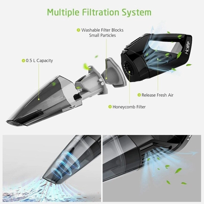 Holife Handheld Vacuum 4KPA Hand Vacuum Cordless Cleaner 2200mAh Lithium Battery