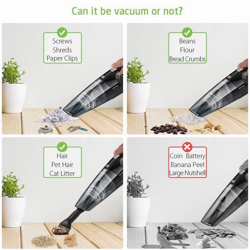Holife Handheld Vacuum 4KPA Hand Vacuum Cordless Cleaner 2200mAh Lithium Battery