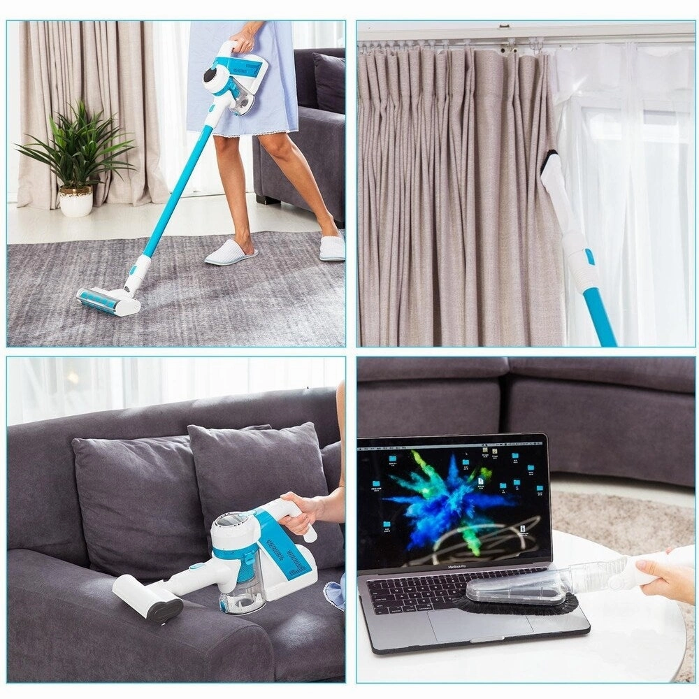 Homdox Wireless 2 in 1 Handheld Vertical Long Rod Vacuum Cleaner 20KPA Dust Collector