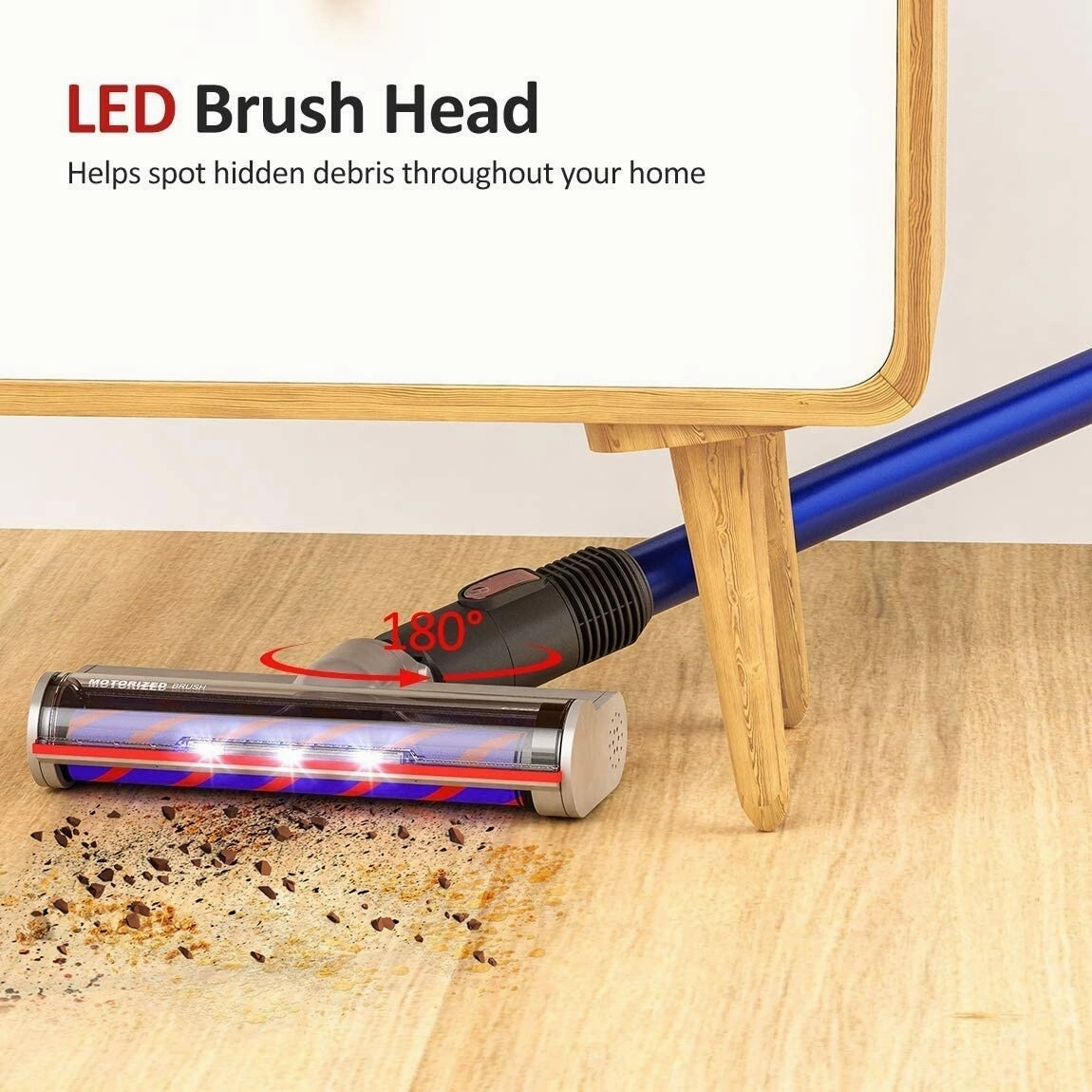 Homitt 2 in 1 Cordless Stick Vacuum Cleaner. Rechargeable Stick and Bagless Handheld Vacuum. for Carpet Pet Hair Floor. Blue
