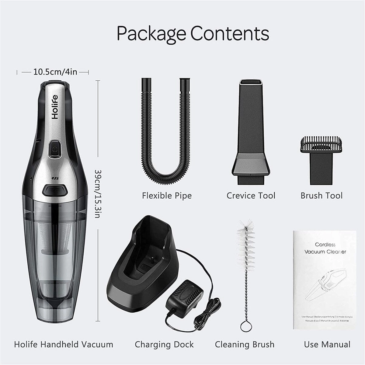 Homitt Handheld Vacuum Cordless Cleaner Rechargeable. Portable Powerful Cyclonic Suction Vacuum. for Home Pet Hair Car Cleaning
