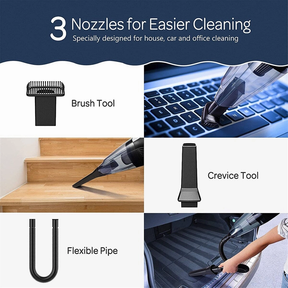 Homitt Handheld Vacuum Cordless Cleaner Rechargeable. Portable Powerful Cyclonic Suction Vacuum. for Home Pet Hair Car Cleaning