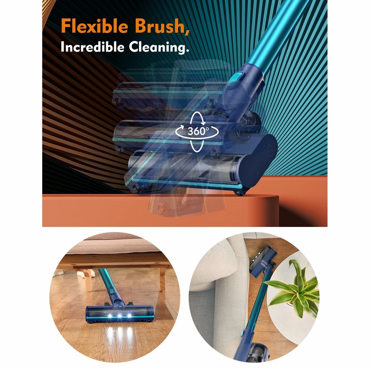 Hommak 6 in 1 Bagless Stick Vacuum Cordless Vacuum Cleaner. Lightweight Portable Quiet Handheld Vac