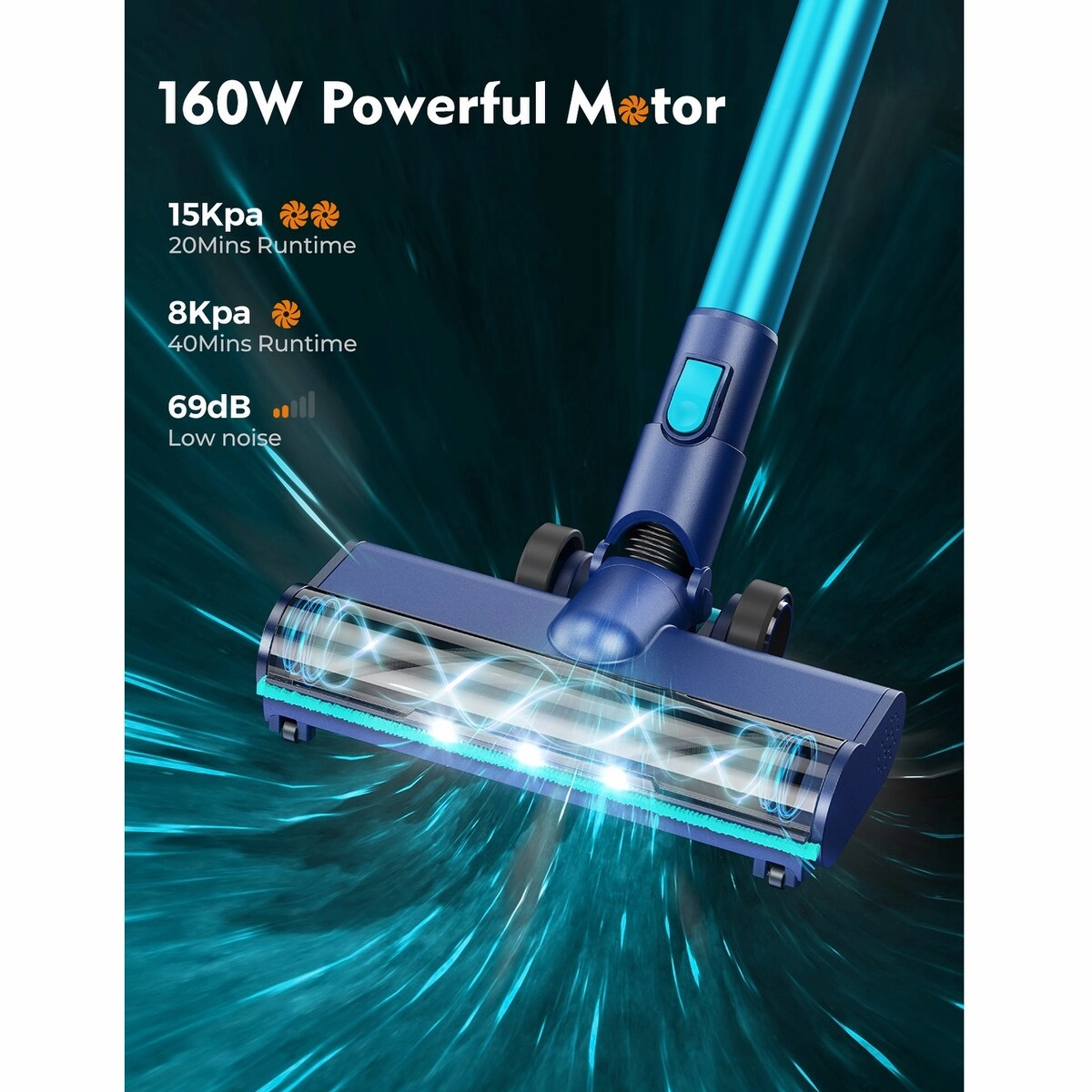 Hommak 6 in 1 Bagless Stick Vacuum Cordless Vacuum Cleaner. Lightweight Portable Quiet Handheld Vac