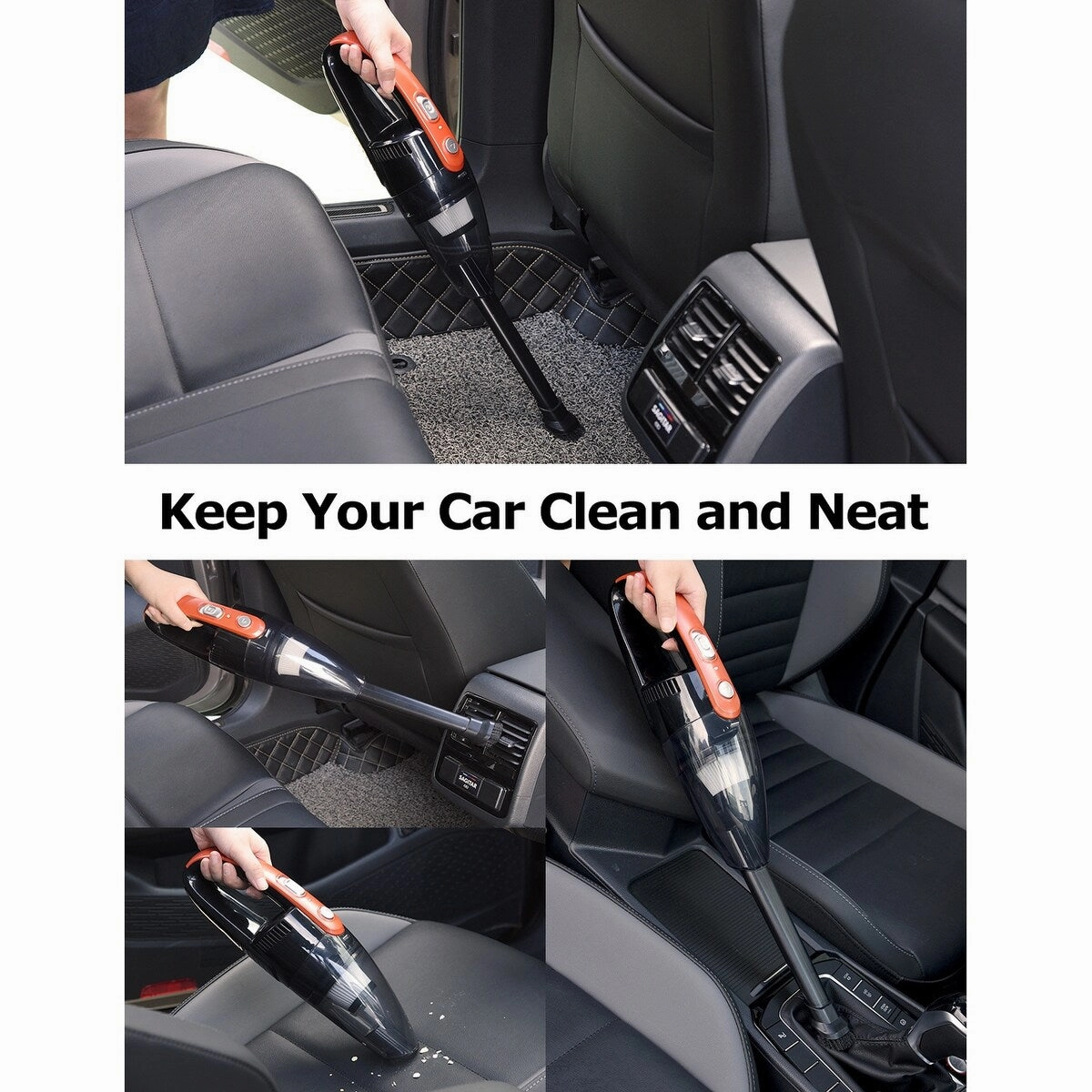 Hommak Car Vacuum. Handheld Vacuum Cleaner Portable & Cordless. Dry 2 in 1 Hand Vacuum 6KPa Strong Suction