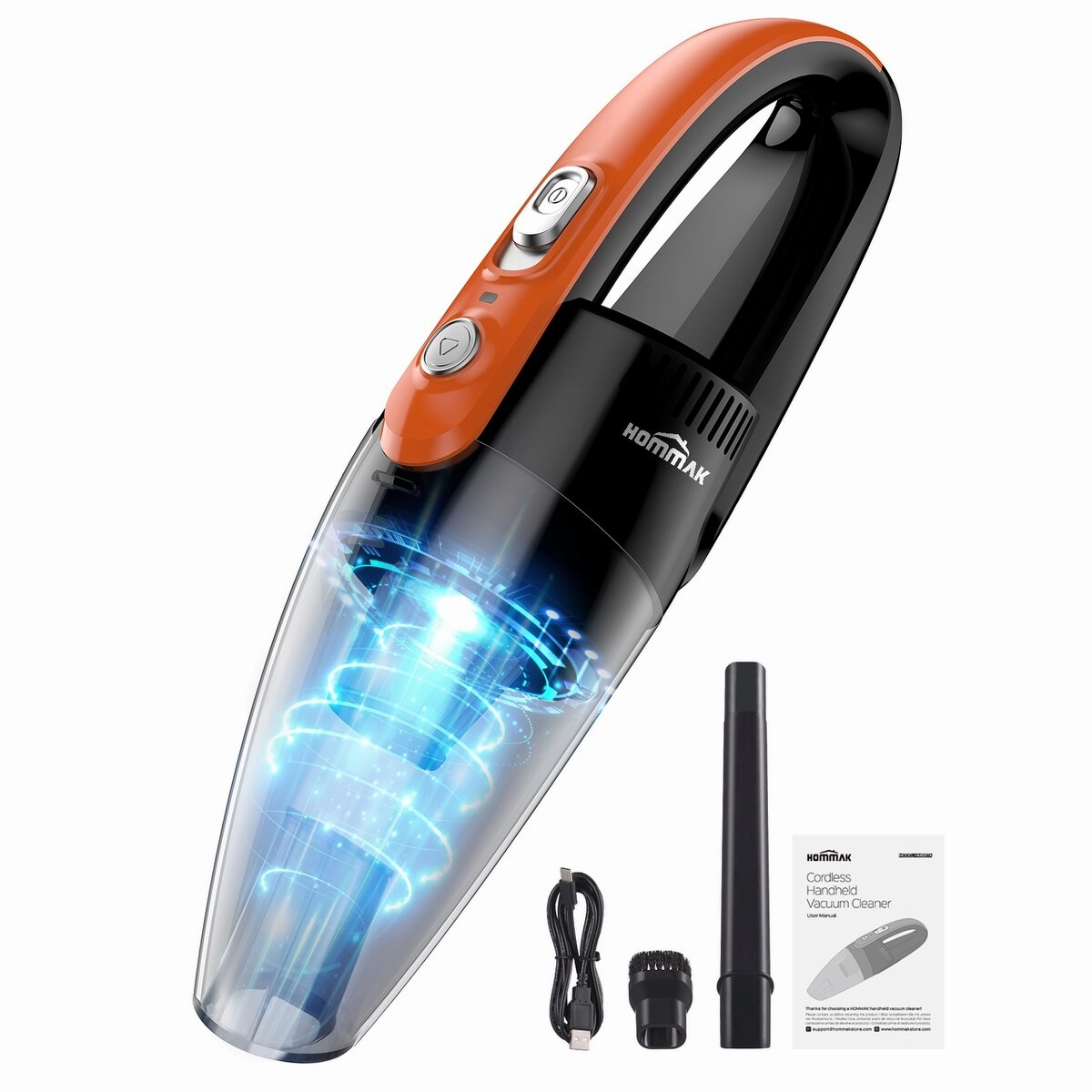Hommak Car Vacuum. Handheld Vacuum Cleaner Portable & Cordless. Dry 2 in 1 Hand Vacuum 6KPa Strong Suction